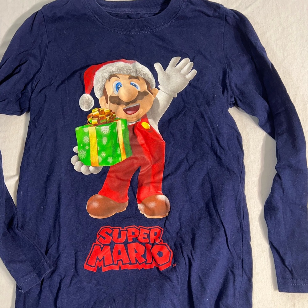 Super Mario Christmas long sleeve tee cotton